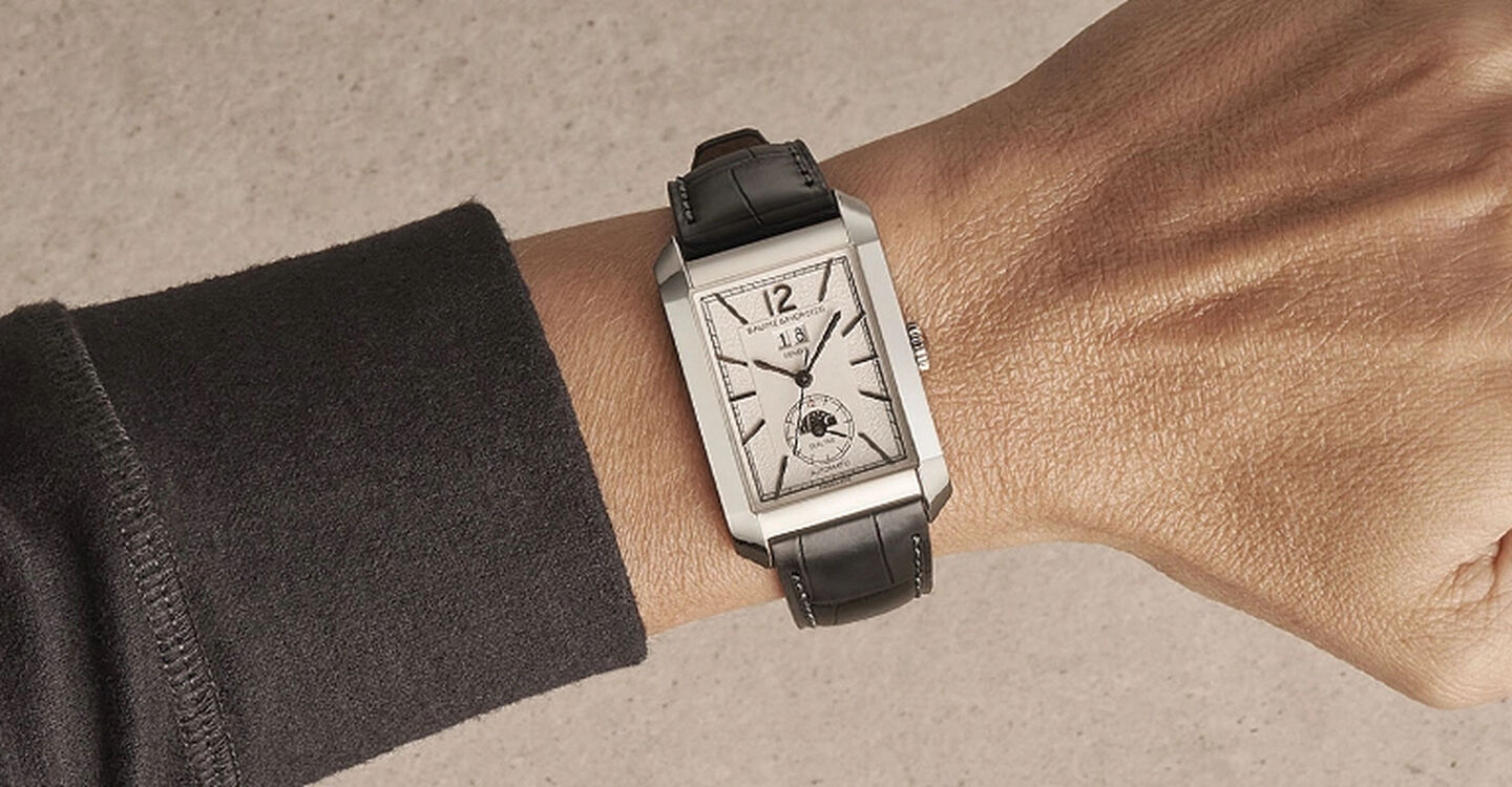 Baume & Mercier Hampton watch on a man's wrist.